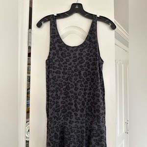 Monrow pants romper black leopard size Small